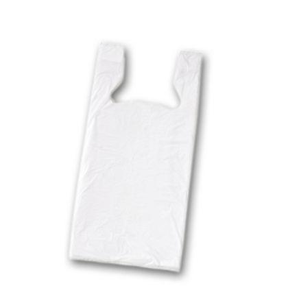 White Unprinted T-Shirt Bags, 18 x 9 x 32"
