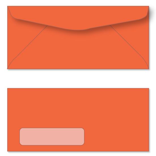 Orange Color #10 Envelope With Window - (4 1/8 x 9 1/2) Regular