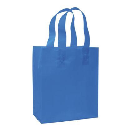 Color-Frosted, High-Density Shoppers Bags, Blue, Medium | DesignsnPrint
