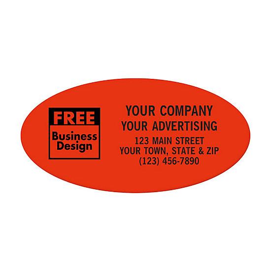 Personalized 2 X 1" Oval Label Printing, Paper, 10 Colors