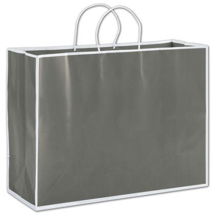 Custom Luxury Shopping Bags, Grey, Large