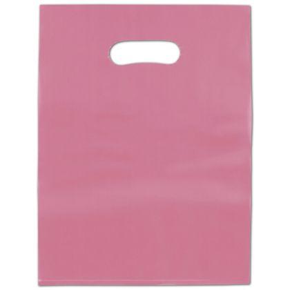 Frosted Colored Merchandise Bag, Cerise, 12 x 15"