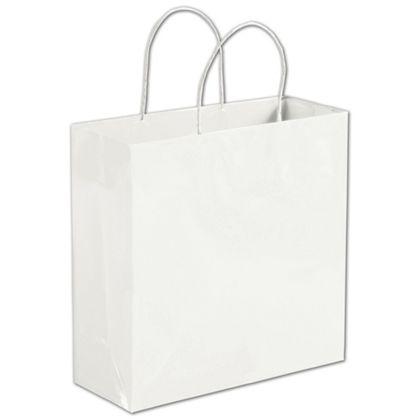 Custom Luxury Shopping Bags, Solid White, Medium