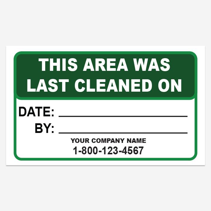 Date-stamped Cleaning Stickers - Custom Printed