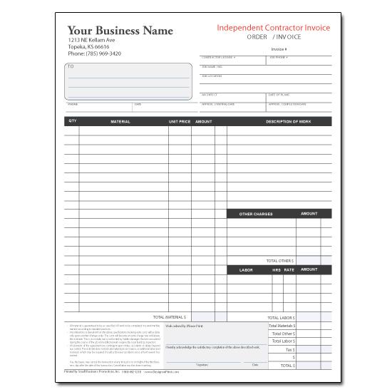 Independent Contractor Invoice