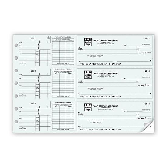 Manual Business Check, Personalized Printing, 3 Per Page, End-stub Voucher, Duplicate, Accounts Payable