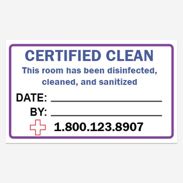 Certified Clean Cleaning Stickers - Custom Printed