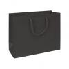 Premium Matte-laminated Euro-shoppers Bag, Black, 13 X 5 X 10"