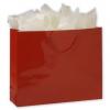 Glossy Paper Bags With Handles, Laminated, Red, Custom Printed, 16 X 4 3/4 X 13"