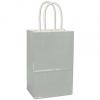 High-gloss Paper Shoppers Bag, Silver, 5 1/4 X 3 1/2 X 8 1/4"
