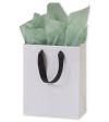 White Matte Laminated Euro Shoppers Retail Bags With Grosgrain Handle