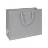 Premium Matte-laminated Euro-shoppers Bag, Silver/platinum, 13 X 5 X 10"