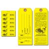 Hotel Luggage Tag, Pre-printed, Yellow, Numbered