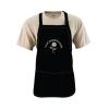 Black Embroidered Apron With Pouch Pocket, Medium Length 