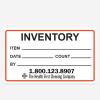 Inventory Labels - Custom Printed