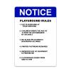 Playground Rules Notice Sticker