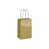 Gold Paper Bags With Handles, Kraft, Personalized, Small 5 1/4 X 3 1/2 X 8 1/4"