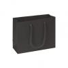 Premium Matte-laminated Euro-shoppers Bag, Black, 9 X 3 1/2 X 7"