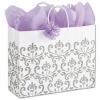 Silvery Chic Paper Bags With Handle, Large