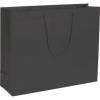 Premium Matte-laminated Euro-shoppers Bag, Black, 20 X 6 X 16"