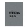 100 Lb. Linen Presentation Folder, Gray, Custom Printed, Recycled