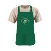 Dark Green Embroidered Apron With Pouch Pocket, Medium Length