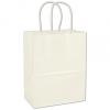 High-gloss Paper Shoppers Bag, White, 8 1/4 X 4 3/4 X 10 1/2"