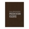 100 Lb. Linen Presentation Folder, Mahogany, Custom Printed, Recycled