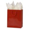 Glossy Paper Bags With Handles, Laminated, Red, Custom Printed, 8 X 4 X 10"