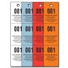 Coat Room Check Tags, Punch Hole, Numbered, 1000/box, 2 Perforations, Size - 2" X 5 Â¼"