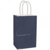High-gloss Paper Shoppers Bag, Navy, 5 1/4 X 3 1/2 X 8 1/4"