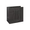 Premium Matte-laminated Euro-shoppers Bag, Black, 6 1/2 X 3 1/2 X 6 1/2"