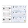 Manual Payroll Check With Voucher, Salaried, Hourly, Personalized Printing, 3 Per Page, 7 Holes Punched
