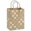 Silver & White Dots Paper Bags With Handle, Medium