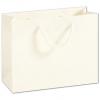 Recycled White Kraft Paper Bag With Handles, Medium, 9 X 3 1/2 X 7"
