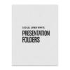 100 Lb. Linen Presentation Folder, White, Custom Printed, Recycled