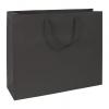 Premium Matte-laminated Euro-shoppers Bag, Black, 16 X 4 3/4 X 13"