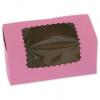 Windowed Bakery Boxes For Cupcakes & Baked Goods, Strawberry, Medium