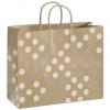 Silver & White Dots Paper Bags With Handle, Large