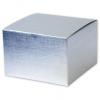 Linen Foil One-piece Gift Boxes, Silver, Medium