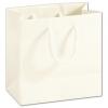 Recycled White Kraft Paper Bag With Handles, Small, 6 1/2 X 3 1/2 X 6 1/2"
