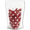 Food-safe Zipper Pouches, White Dots, Small + 2" Bottom Gusset