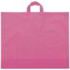 Frosted Economy Shoppers Bags, Hot Pink, Large Bottom Gusset