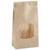 Paper Tin-tie Bags With Window, Kraft, Small