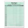 Confidential Sign-in-sheet With Removable Numbered Label Strips - Green