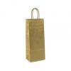 Color-on-kraft Wine Bag, Gold, 5 1/4 X 3 1/4 X 13"