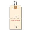 Two Part Manila Tag With String, Numbered, Perforated