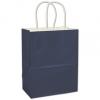 High-gloss Paper Shoppers Bag, Navy, 8 1/4 X 4 3/4 X 10 1/2"