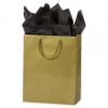 Glossy Paper Bags With Handles, Laminated, Gold, Custom Printed, 8 X 4 X 10"