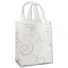 Clear Frosted Plastic Bags With Handle, Stars, Medium